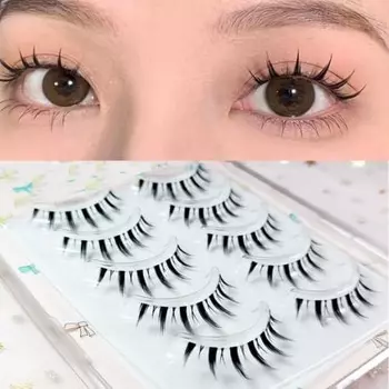 Накладные ресницы HAPVITAL 3D 5 пар натуральные ресницы ручной работы многоразовые ресницы долговечные ультралегкие натуральные водостойкие для ежедневного использования макияж A