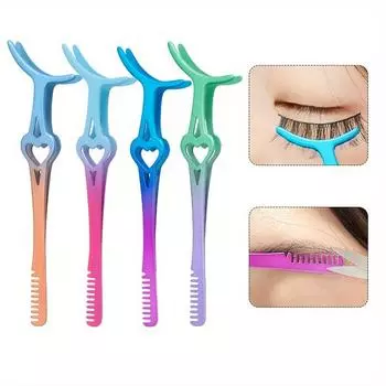 Накладные ресницы из нержавеющей стали, помощник для макияжа, расческа для бровей, щипцы для завивки ресниц 2 в 1