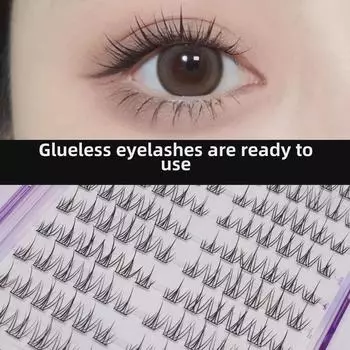 Накладные ресницы Li Ji No-Glue Sunflower — натуральные, сегментированные, ультратонкие, большой емкости для мультяшных глаз фей