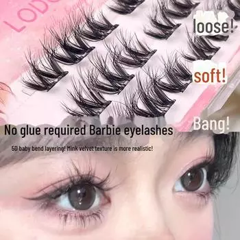 Накладные ресницы Luodou 5D без клея: Natural Curve, Pure Desire, одиночные пучковые ресницы-наклейки