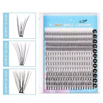 Накладные ресницы Макияж Естественный вид Химическое волокно Легкие 3D глаза Ресницы Бесшовный стиль 240PCS