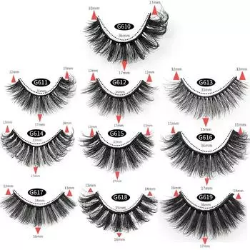 Накладные ресницы макияж объем 3d пушистые натуральные 10 пар ручной работы G616