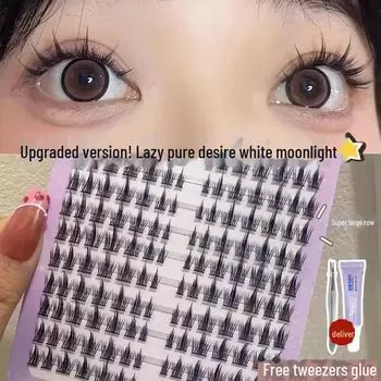 Накладные ресницы Mengji Shangpin Natural-Look White Moonlight - 10 рядов, большая емкость, мультяшный дизайн