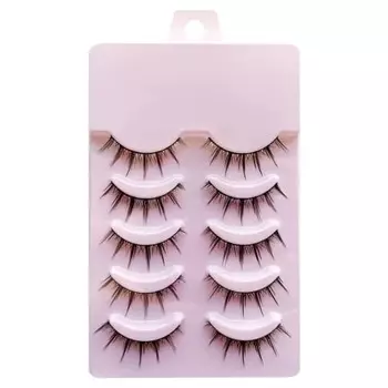 Накладные ресницы Musegetes 3D Популярные черные натуральные Axis Soft Core Высококачественное волокно Ручной работы Натуральные пушистые длинные мягкие многоразовые 5 пар длинные в