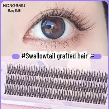 Накладные ресницы «рыбий хвост» белого лунного света — серия «Одуванчик из колоса пшеницы» 12mm