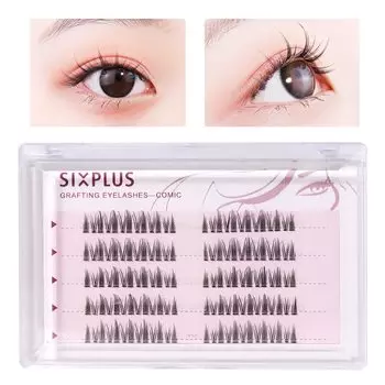 Накладные ресницы SIXPLUS, частичные накладные ресницы, изгиб C, Little Devil MIX, 6 мм~13 мм
