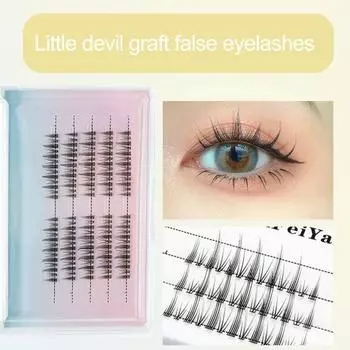 Накладные ресницы в стиле рыбьего хвоста, водонепроницаемые, мягкие, сегментированные, маленькие дьявольские накладные ресницы для женщин A