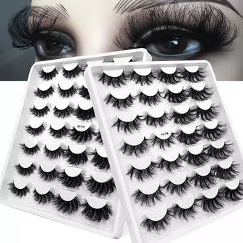 Накладные ресницы вьющиеся многослойные трехмерные имитация норки перекрестные густые грязные ресницы