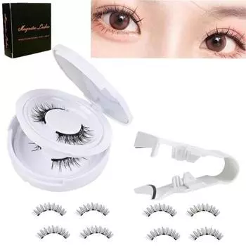 Накладные ресницы WINTTY, магнитные накладные ресницы [2024 Новая модель, 4 двухслойных набора] Магнитные накладные ресницы, магнитные накладные ресницы, магнитный глаз