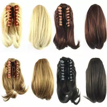 Накладные волосы, модные заколки для хвоста, шиньон с когтями, короткие прямые 1