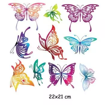 Наклейка 2 шт., термопереносная термопечать для одежды, футболка, серия Bird Iris 22x19.8cm