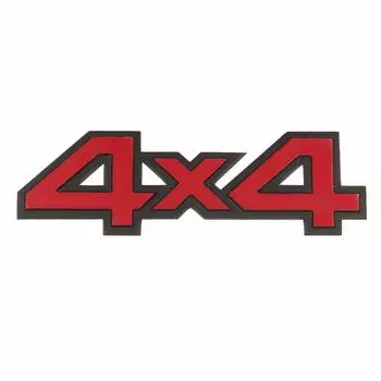 Наклейка 4WD Эмблема 4x4 Car Наклейка на автомобиль общего назначения 42 мм x 140 мм Красная [NEGUES]