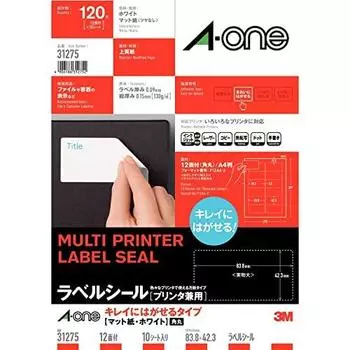 Наклейка A-One Label, легко отклеивается, A4, 12 сторон, для демонстрации, 10 листов 31275