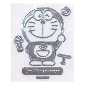 Наклейка-эмблема Akiho Doraemon Wink термостойкая водостойкая серебристая DE006