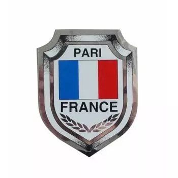 Наклейка-эмблема Toyo Mark Seisakusho PARI FRANCE, серебристая 2763