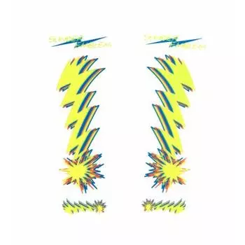 Наклейка-эмблема Toyo Mark Seisakusho Thunder, комплект из 2 предметов, правая и левая, желтая и прозрачная 2844