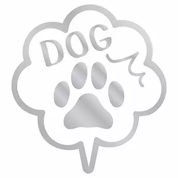 Наклейка Anywhere Pet Dog I Have a Dog Собака в машине Наружная речевая пузырёк с отпечатком лапы автомобиля nc-smile (Серебряный)