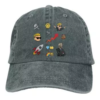 Наклейка Бейсболка Мужская WSB WallStreetBets Bitcoin Caps цвета Женские летние Snapback бейсболки Adjustable серый