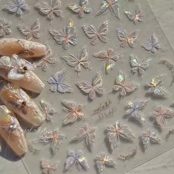 Наклейка для дизайна ногтей Shell Light Butterfly своими руками. Креативные декоративные наклейки. ms483