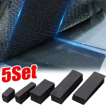 Наклейка для фиксации автомобильного коврика Универсальная застежка для затенения центральной консоли автомобиля Прямоугольная застежка для фиксации коврика для ног Сдвигаемая волшебная лента