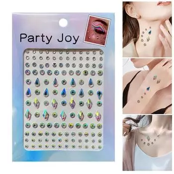 Наклейка для глаз, блестящая смола, акриловая экологически чистая долговечная противоизносная наклейка-тату для вечеринок C