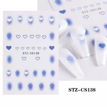 Наклейка для наращивания ногтей Пудра Румяна Love Red Halo Dye Постепенный натуральный Цветы и растения Наклейка для ногтей с клеем STZ-YB001 (die)