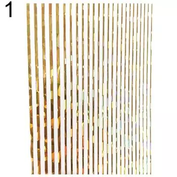 Наклейка для ногтей 9X8 см, лазерная наклейка для ногтей, полоса, лента, 3D клей, декоративные наклейки «сделай сам» 2