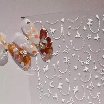 Наклейка для ногтей «Бабочка» с бронзированием Наклейка для ногтей в стиле ретро MS459-A