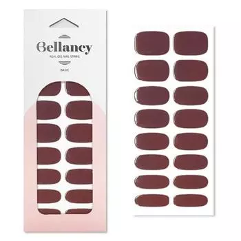 Наклейка для ногтей Belancy Real Gel Nail Strip Basic 16p, темно-бордовая, 1 шт.
