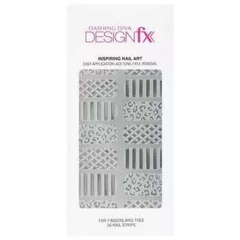 Наклейка для ногтей Dashing Diva Design FX, номер два, серебро, 1 шт., 1 шт.