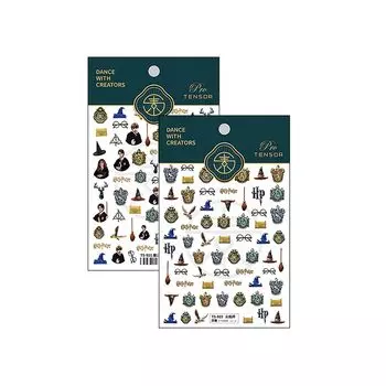 Наклейка для ногтей Гарри Поттера 2, наклейка 3D, для ногтей, косплей, мода на день рождения, для взрослых и для ногтей, наклейки для самостоятельного украшения, штук, для взрослых, для детей, набор,