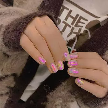 Наклейка для ногтей, съемная блестящая поверхность, пластиковая пленка для дизайна ногтей «сделай сам», пленка «Аврора», переводная бумага для маникюра, принадлежности для ногтей 2