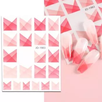 Наклейка для ногтей, самоклеящаяся, водонепроницаемая, съемная, сильная липкость, ультратонкая, декоративная, из ПЭТ, геометрического типа, для ногтей C