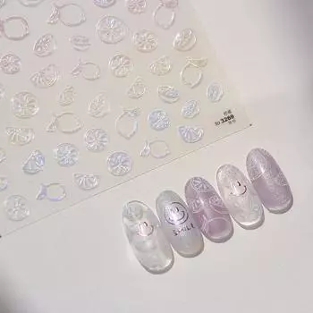 Наклейка для ногтей Shell Light Lemon своими руками. Креативные декоративные наклейки. to3269