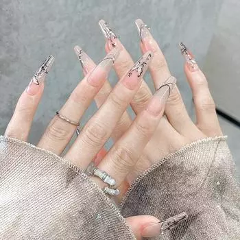 Наклейка для ногтей в китайском стиле с бабочкой, рельефные поэтические чернила, бамбуковые наклейки для дизайна ногтей, слайдеры для переноса изображений на ногти, декор своими руками onesize