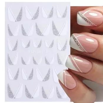 Наклейка для ногтей во французском стиле DIY красочная линия наклейка порошок 3D слайдер для маникюра