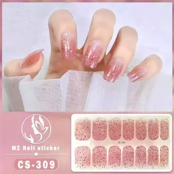 Наклейка для ногтей водонепроницаемая гель-лаковая пленка без запекания полная наклейка корейская многоцветная наклейка для ногтей с луковой пудрой наклейка для ногтей