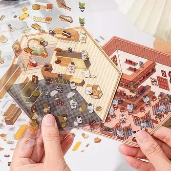 Наклейка для питомца 3D милый мультфильм карманный DIY сцена ландшафтный декор наклейка бумага скрапбукинг материал скрапбукинг комплект костюм A3