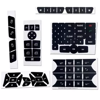 Наклейка для ремонта кнопок автомобиля, матовые наклейки для Mercedes, Benz W204 C250 C350 E-Class ML GL GLK 2008 2009 2010 2011 2012 2013-14
