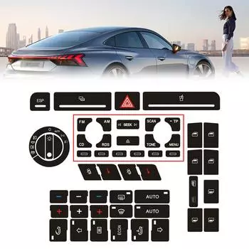 Наклейка для ремонта кнопок автомобиля, наклейка для ремонта кнопок климат-контроля кондиционера для A4 B6, изношенная ручка переключателя фар