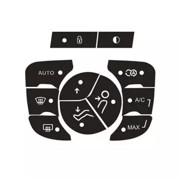 Наклейка для ремонта кнопок Наклейка для C4 2014-2018 Кнопка управления кондиционером Изношенные комплекты для ремонта Наклейки Авто Виниловые Черные Наклейки на кнопки CHINA