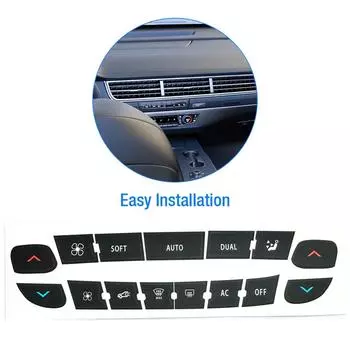 Наклейка для ремонта кнопок панели управления кондиционером для Renault Megane/ Master/ Scenic Radio Audio Button Repair Decals Sticker чёрный