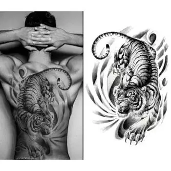 Наклейка для татуировки Irezumi, копия татуировки, хна, демон, дракон, тигр, карп, Будда, 1 шт., большая цифра 1