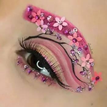 Наклейка для теней для век, невыцветающая наклейка для макияжа, плоская основа, красивые детские наклейки для макияжа глаз с искусственным жемчугом, женская поставка F