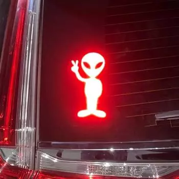 Наклейка для украшения мотоцикла Alien Peace Strong Reflective Lattice Type Luminous Reminder Stickers Shiny Reminder Creative красный
