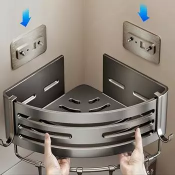 Наклейка для ванной комнаты без сверления, полки, держатель для шампуня, косметики, кухонный органайзер, настенные аксессуары для ванной комнаты