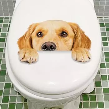 Наклейка для ванной с изображением мультяшной собаки, очаровательная, водонепроницаемая, легко наносится, удаляется, прекрасная, декоративная