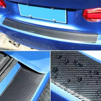 Наклейка для защиты от ударов на двери автомобиля, пленка против царапин, накладка на задний бампер автомобиля, порог багажника автомобиля, 3D-наклейка с полосой из углеродного волокна 3D104CM