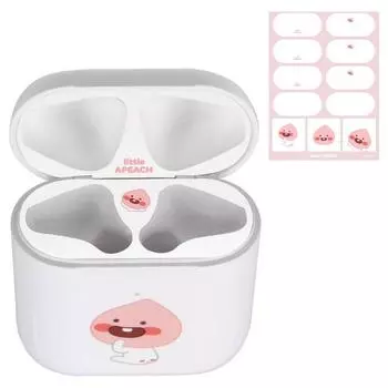 Наклейка для защиты от железной пыли Kakao Friends AirPods Персиковый, Белый, Лучший персонаж Кореи