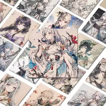 наклейка Genshin в японском стиле чернил